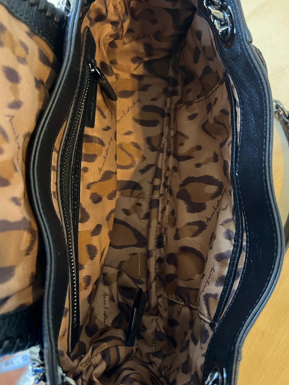 Aimee Kestenberg Black Leather Shoulder Bag with Chain Straps - Picture 7 of 15